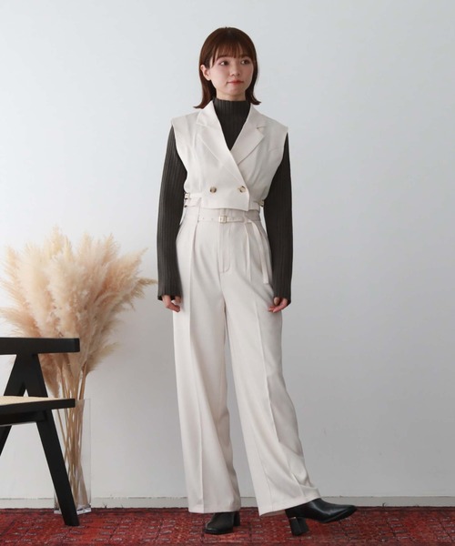 archives(アルシーヴ)の「’サイドベルトショートテーラーベスト'(その他アウター・レディース・モカ/ブラック/アイボリー・MEDIUM)」の8枚目の写真