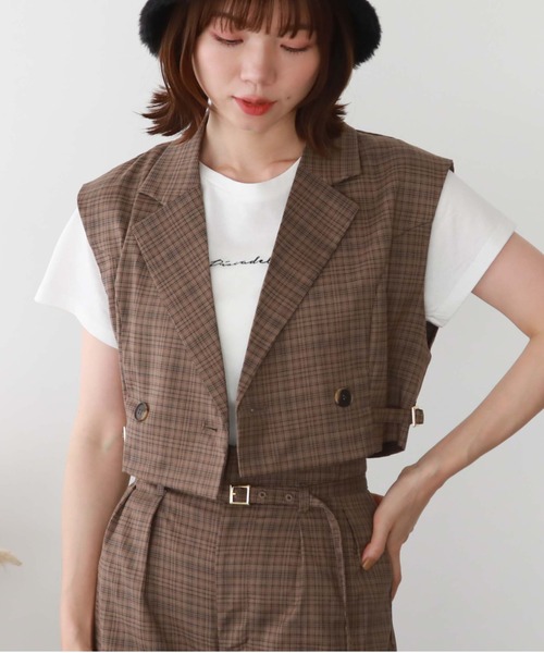 archives(アルシーヴ)の「’サイドベルトショートテーラーベスト'(その他アウター・レディース・モカ/ブラック/アイボリー・MEDIUM)」の12枚目の写真