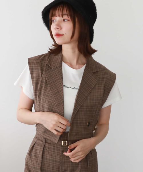 archives(アルシーヴ)の「’サイドベルトショートテーラーベスト'(その他アウター・レディース・モカ/ブラック/アイボリー・MEDIUM)」の14枚目の写真