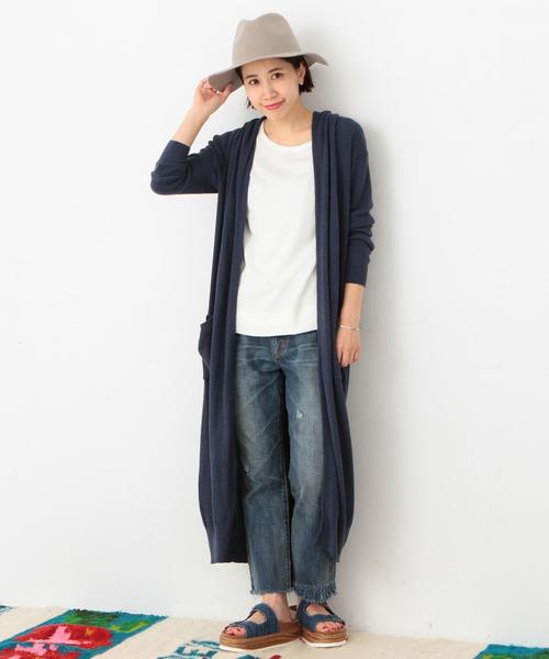 Another Edition（アナザーエディション）の「【展開店舗限定】ワッフルロングカーディガン/AEBC　COﾜｯﾌﾙﾛﾝｸﾞ　CGN（カーディガン/ボレロ・レディース・ナチュラル/ネイビー/オレンジ・ﾌﾘ-）」の2枚目の写真