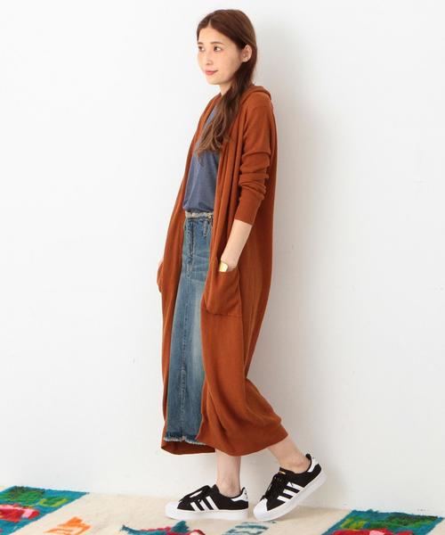 Another Edition（アナザーエディション）の「【展開店舗限定】ワッフルロングカーディガン/AEBC　COﾜｯﾌﾙﾛﾝｸﾞ　CGN（カーディガン/ボレロ・レディース・ナチュラル/ネイビー/オレンジ・ﾌﾘ-）」の3枚目の写真