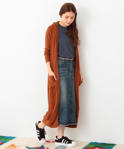Another Edition（アナザーエディション）の「【展開店舗限定】ワッフルロングカーディガン/AEBC　COﾜｯﾌﾙﾛﾝｸﾞ　CGN（カーディガン/ボレロ・レディース・ナチュラル/ネイビー/オレンジ・ﾌﾘ-）」の11枚目の写真