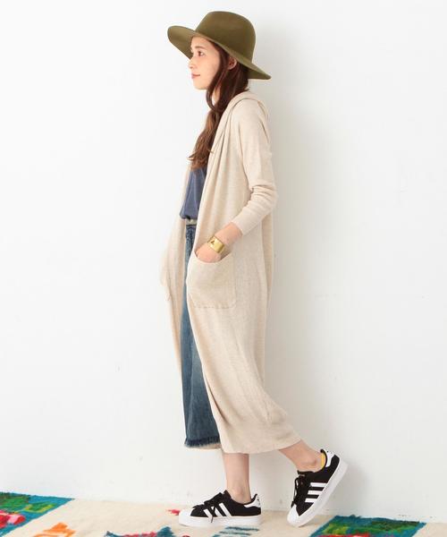 Another Edition（アナザーエディション）の「【展開店舗限定】ワッフルロングカーディガン/AEBC　COﾜｯﾌﾙﾛﾝｸﾞ　CGN（カーディガン/ボレロ・レディース・ナチュラル/ネイビー/オレンジ・ﾌﾘ-）」の4枚目の写真