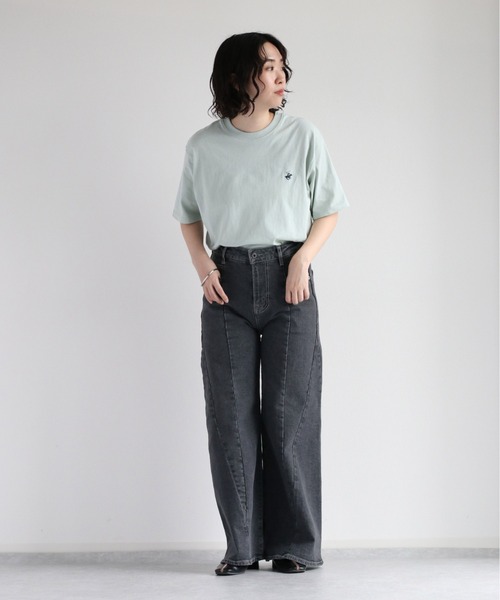 cepo（セポ）の「デニムワイドパンツ　＜立体裁断＞（デニムパンツ・レディース・ブラック/ブルー系1・L/M/S）」の14枚目の写真