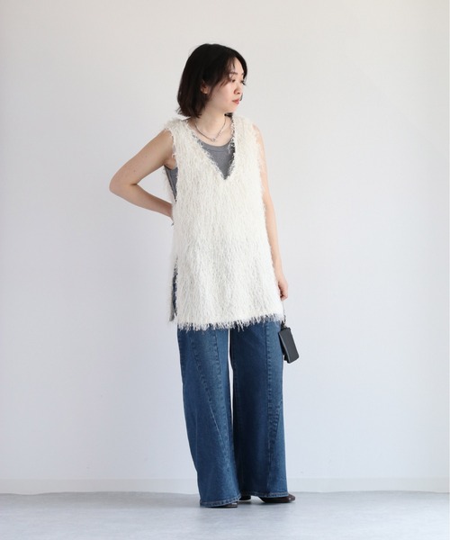 cepo（セポ）の「デニムワイドパンツ　＜立体裁断＞（デニムパンツ・レディース・ブラック/ブルー系1・L/M/S）」の4枚目の写真