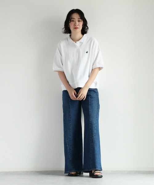 cepo（セポ）の「デニムワイドパンツ　＜立体裁断＞（デニムパンツ・レディース・ブラック/ブルー系1・L/M/S）」の7枚目の写真