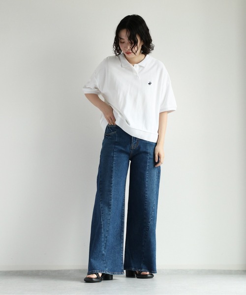cepo（セポ）の「デニムワイドパンツ　＜立体裁断＞（デニムパンツ・レディース・ブラック/ブルー系1・L/M/S）」の8枚目の写真