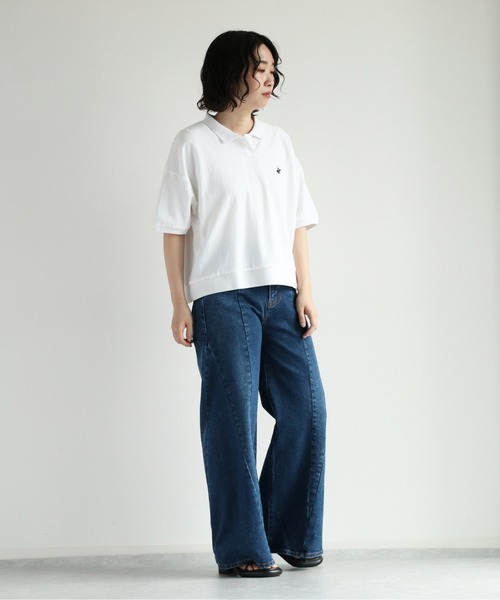 cepo（セポ）の「デニムワイドパンツ　＜立体裁断＞（デニムパンツ・レディース・ブラック/ブルー系1・L/M/S）」の6枚目の写真