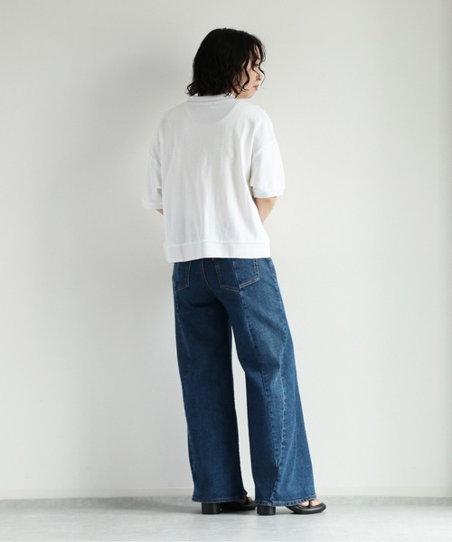 cepo（セポ）の「デニムワイドパンツ　＜立体裁断＞（デニムパンツ・レディース・ブラック/ブルー系1・L/M/S）」の5枚目の写真