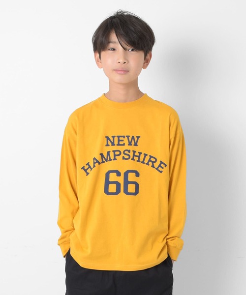 GLAZOS(グラソス)の「アソートスタンダードカレッジフロントロゴプリントTシャツ(Tシャツ/カットソー・キッズ・グレー/ホワイト/ベージュ/イエロー/インディゴブルー/ブラック・140cm/150cm/160cm/170cm)」の6枚目の写真