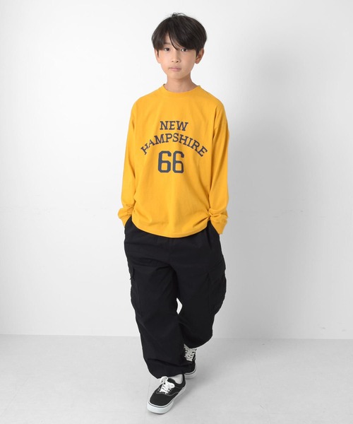 GLAZOS(グラソス)の「アソートスタンダードカレッジフロントロゴプリントTシャツ(Tシャツ/カットソー・キッズ・グレー/ホワイト/ベージュ/イエロー/インディゴブルー/ブラック・140cm/150cm/160cm/170cm)」の8枚目の写真