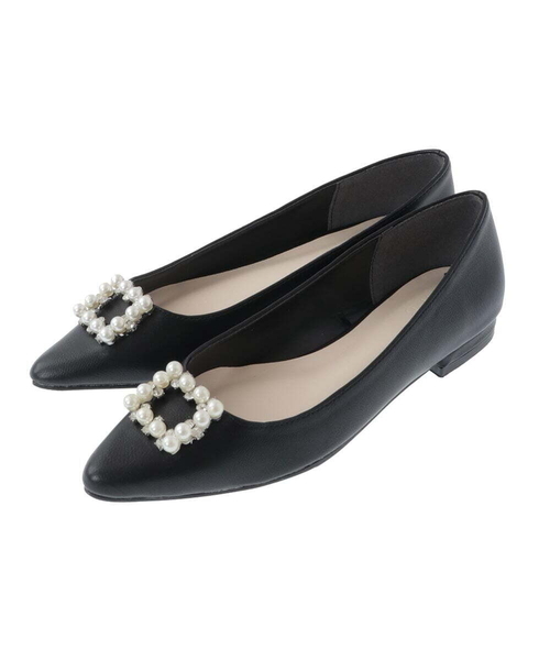 a.v.v（アーヴェヴェ）の「ビジュー付きパンプス（パンプス・レディース・ベージュ/ブラック・22.5/24.5/23.5）」の4枚目の写真