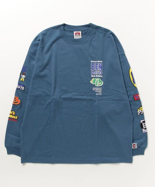 BEN DAVIS（ベンデイビス）の「[BEN DAVIS/ベンデイビス] SPONSORED EMB 袖ワッペンロゴ ロングスリーブTシャツ（Tシャツ/カットソー・レディース・ブラック/ホワイト/ブルー・L/M/XL）」の18枚目の写真