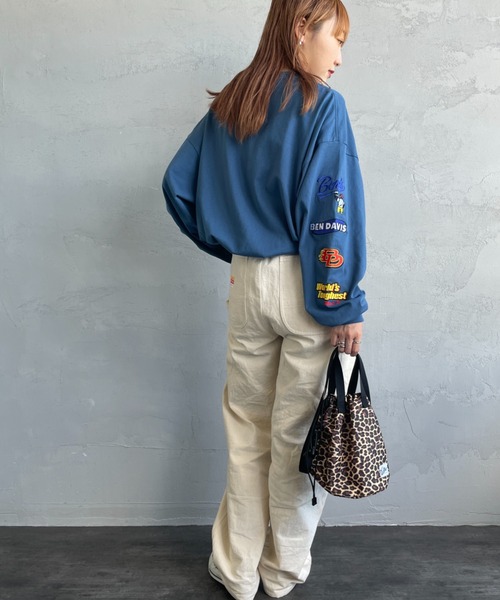 BEN DAVIS（ベンデイビス）の「[BEN DAVIS/ベンデイビス] SPONSORED EMB 袖ワッペンロゴ ロングスリーブTシャツ（Tシャツ/カットソー・レディース・ブラック/ホワイト/ブルー・L/M/XL）」の10枚目の写真
