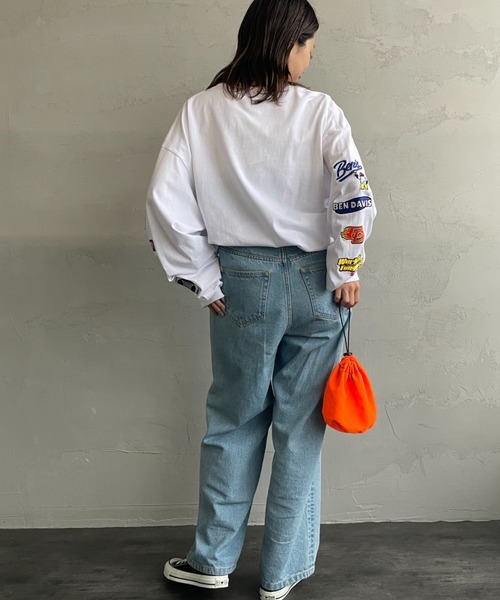 BEN DAVIS（ベンデイビス）の「[BEN DAVIS/ベンデイビス] SPONSORED EMB 袖ワッペンロゴ ロングスリーブTシャツ（Tシャツ/カットソー・レディース・ブラック/ホワイト/ブルー・L/M/XL）」の21枚目の写真