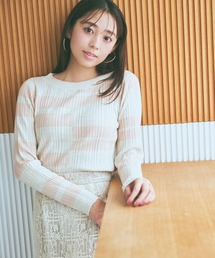 ランダムボーダーリブニット 983091