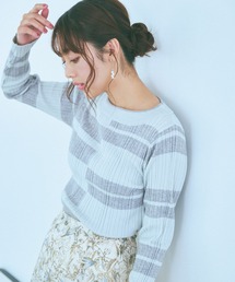 ランダムボーダーリブニット 983091