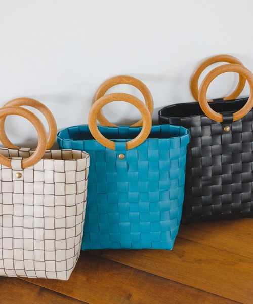 Kastane（カスタネ）の「ウッドハンドルカゴBAG（かごバッグ・レディース・ダークブルー/ブラック/ベージュ・FREE）」の16枚目の写真