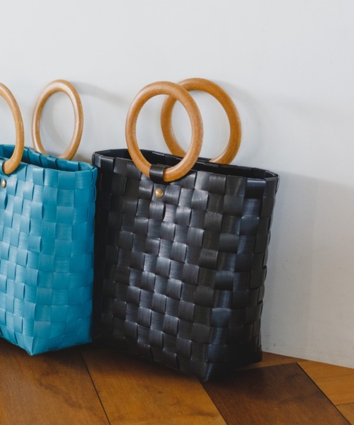 Kastane（カスタネ）の「ウッドハンドルカゴBAG（かごバッグ・レディース・ダークブルー/ブラック/ベージュ・FREE）」の7枚目の写真