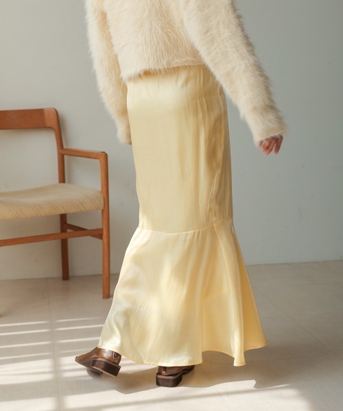 Bab（バブ）の「ナローフレアースカート（スカート・レディース・A/イエロー/B/ブラック・S/M）」の7枚目の写真