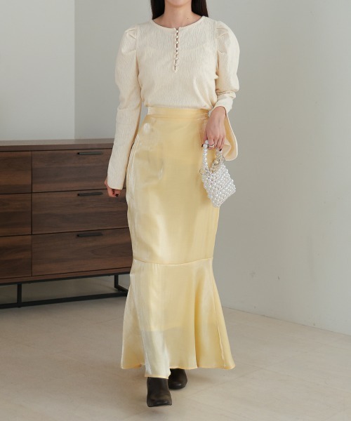 Bab（バブ）の「ナローフレアースカート（スカート・レディース・A/イエロー/B/ブラック・S/M）」の10枚目の写真