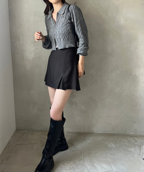 one after another NICE CLAUP(ワンアフターアナザーナイスクラップ)の「リボンが外せる2way/フロントリボンスカート(スカート・レディース・グレー/ブルー/ブラック/ベージュ・FREE)」の19枚目の写真