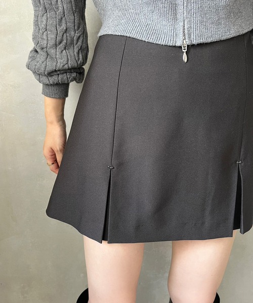 stina ブラックリボンスカート グレー スティナ ブラックリボン