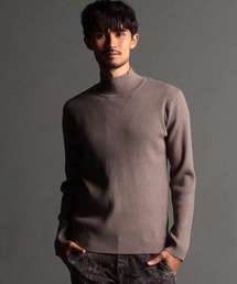 リブ編み ハイネックニット