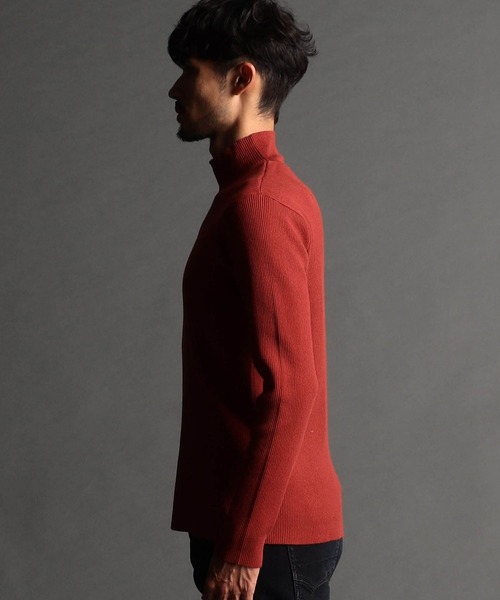 NICOLE CLUB FOR MEN（ニコルクラブフォーメン）の「リブ編み ハイネックニット（ニット/セーター・メンズ・オフホワイト/ブラック/モカ/Brick ・MEDIUM/X-LARGE/LARGE）」の7枚目の写真