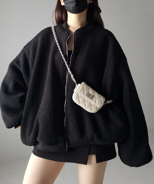 me+em select(ミームセレクト)の「※※【 3color 】ビッグシルエットボリュームボアブルゾン(ブルゾン・レディース・ブラック/アイボリー/ブルー・FREE)」の16枚目の写真