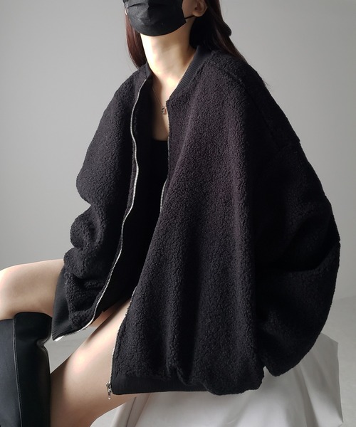 me+em select(ミームセレクト)の「※※【 3color 】ビッグシルエットボリュームボアブルゾン(ブルゾン・レディース・ブラック/アイボリー/ブルー・FREE)」の17枚目の写真