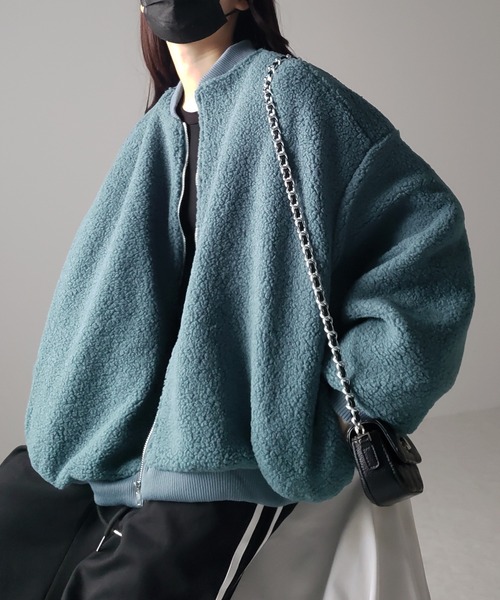 me+em select(ミームセレクト)の「※※【 3color 】ビッグシルエットボリュームボアブルゾン(ブルゾン・レディース・ブラック/アイボリー/ブルー・FREE)」の18枚目の写真