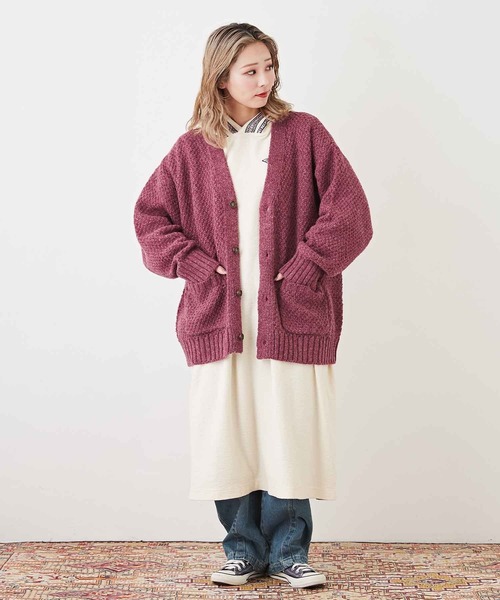 CUBE SUGAR(キューブシュガー)の「WEB限定ジャガードデニム ニーパッチパンツ(デニムパンツ・レディース・ブルー/インディゴブルー・M)」の9枚目の写真