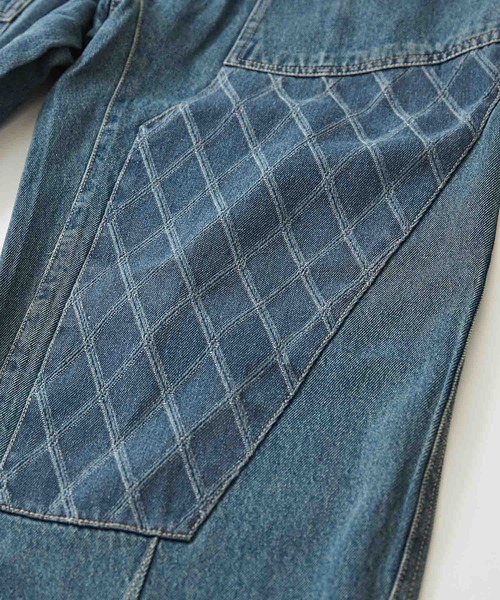 CUBE SUGAR(キューブシュガー)の「WEB限定ジャガードデニム ニーパッチパンツ(デニムパンツ・レディース・ブルー/インディゴブルー・M)」の21枚目の写真