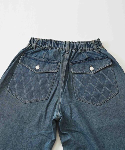 CUBE SUGAR(キューブシュガー)の「WEB限定ジャガードデニム ニーパッチパンツ(デニムパンツ・レディース・ブルー/インディゴブルー・M)」の22枚目の写真