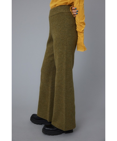 HeRIN.CYE（ヘリンドットサイ）の「Knit flared pants ニットフレアーパンツ（その他パンツ・レディース・カーキ/トップグレー・FREE）」の4枚目の写真