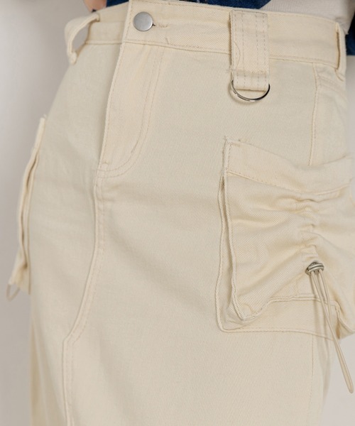 DAY CLOSET(デイ クローゼット)の「レディース ミリタリーカーゴデニムスカート(スカート・レディース・アイボリー・M/S/L)」の11枚目の写真