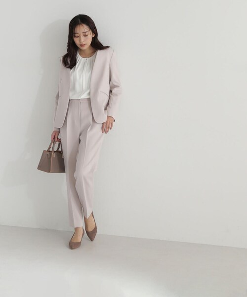 NATURAL BEAUTY BASIC(ナチュラルビューティーベーシック)の「◇ウーステッドダブルクロスSETUP ジャケット(ノーカラージャケット・レディース・グレー/ベージュ・SMALL/MEDIUM/LARGE)」の21枚目の写真