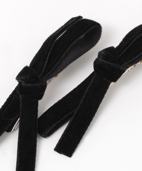 Heather（ヘザー）の「アソートリボンヘアピンSET  989744（ヘアピン・レディース・ブラック/シルバー・ONE SIZE）」の4枚目の写真