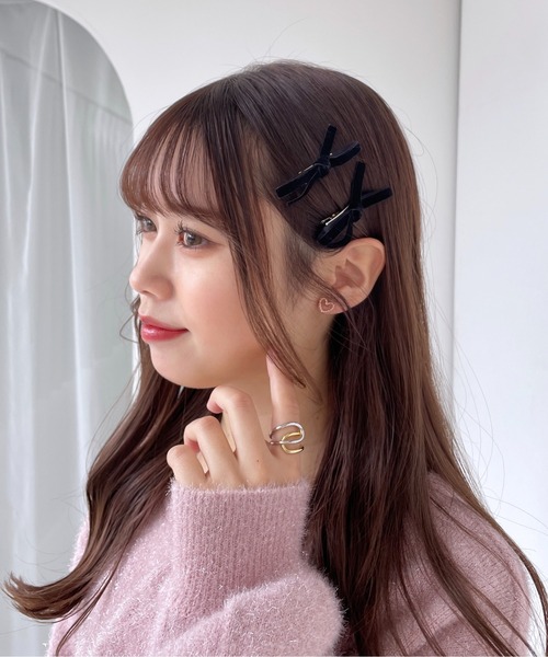 Heather（ヘザー）の「アソートリボンヘアピンSET  989744（ヘアピン・レディース・ブラック/シルバー・ONE SIZE）」の7枚目の写真