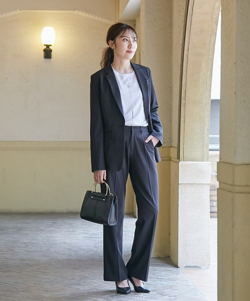 高身長 【レディーススーツ】 洗えるパンツスーツ（ロング丈テーラード