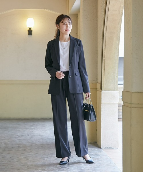 高身長 【レディーススーツ】 洗えるパンツスーツ（ロング丈テーラード