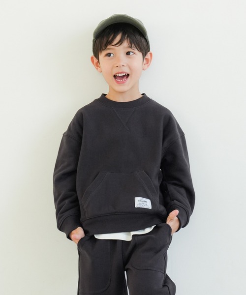 coca(coca)(コカ)の「キッズ サイドリブポケット付き厚手スウェット(スウェット・キッズ・グレー/チャコール・140/120/130/110)」の2枚目の写真