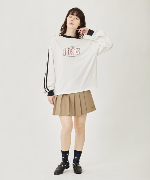 MILKFED.（ミルクフェド）の「PLEATED MINI SKIRT（スカート・レディース・ライトブルー/ベージュ・M/S）」の3枚目の写真