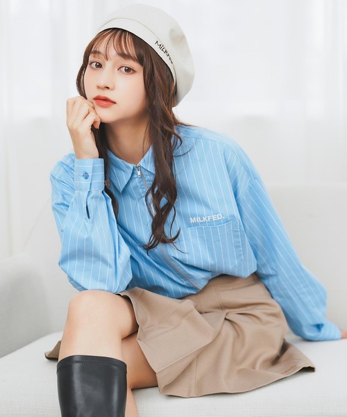 MILKFED.（ミルクフェド）の「PLEATED MINI SKIRT（スカート・レディース・ライトブルー/ベージュ・M/S）」の20枚目の写真