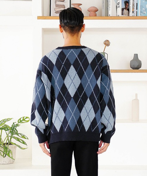 jiggys shop(ジギーズショップ)の「ジャガード総柄 クルーネックニットセーター(ニット/セーター・メンズ・ブラック系その他2/ブルー系その他/ブラック系その他/グレー系その他・MEDIUM/LARGE)」の18枚目の写真