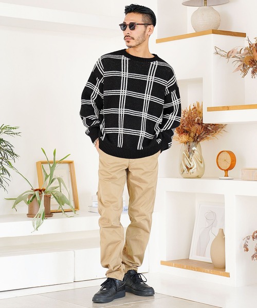 jiggys shop(ジギーズショップ)の「ジャガード総柄 クルーネックニットセーター(ニット/セーター・メンズ・ブラック系その他2/ブルー系その他/ブラック系その他/グレー系その他・MEDIUM/LARGE)」の8枚目の写真