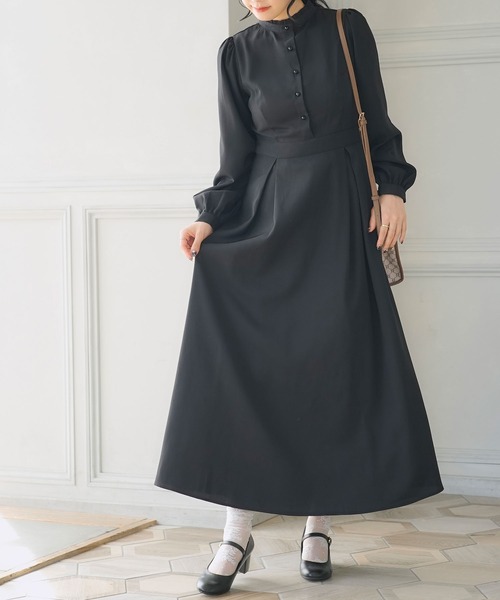 Newlyme（ニューリーミー）の「フリルスタンドカラーマキシワンピース