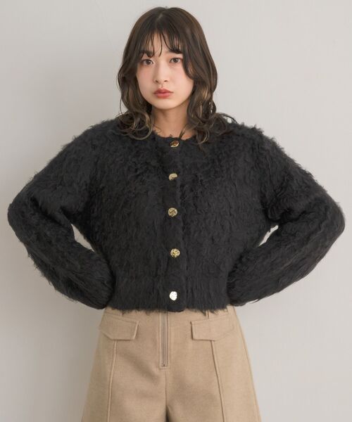 RETRO GIRL(レトロガール)の「起毛NTカーデ(ニット/セーター・レディース・ブラウン/ダークグレー/ナチュラル/ブラック/ピンク・FREE)」の14枚目の写真