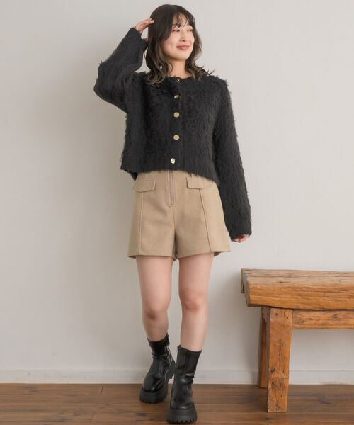 RETRO GIRL(レトロガール)の「起毛NTカーデ(ニット/セーター・レディース・ブラウン/ダークグレー/ナチュラル/ブラック/ピンク・FREE)」の18枚目の写真